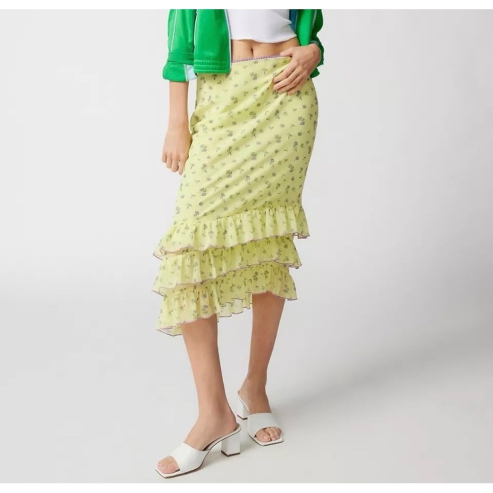Urban Outfitters Ditzy Rose Midi Skirt